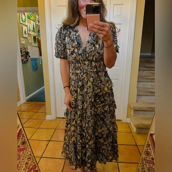 Ulla Johnson Aliya silk floral dress